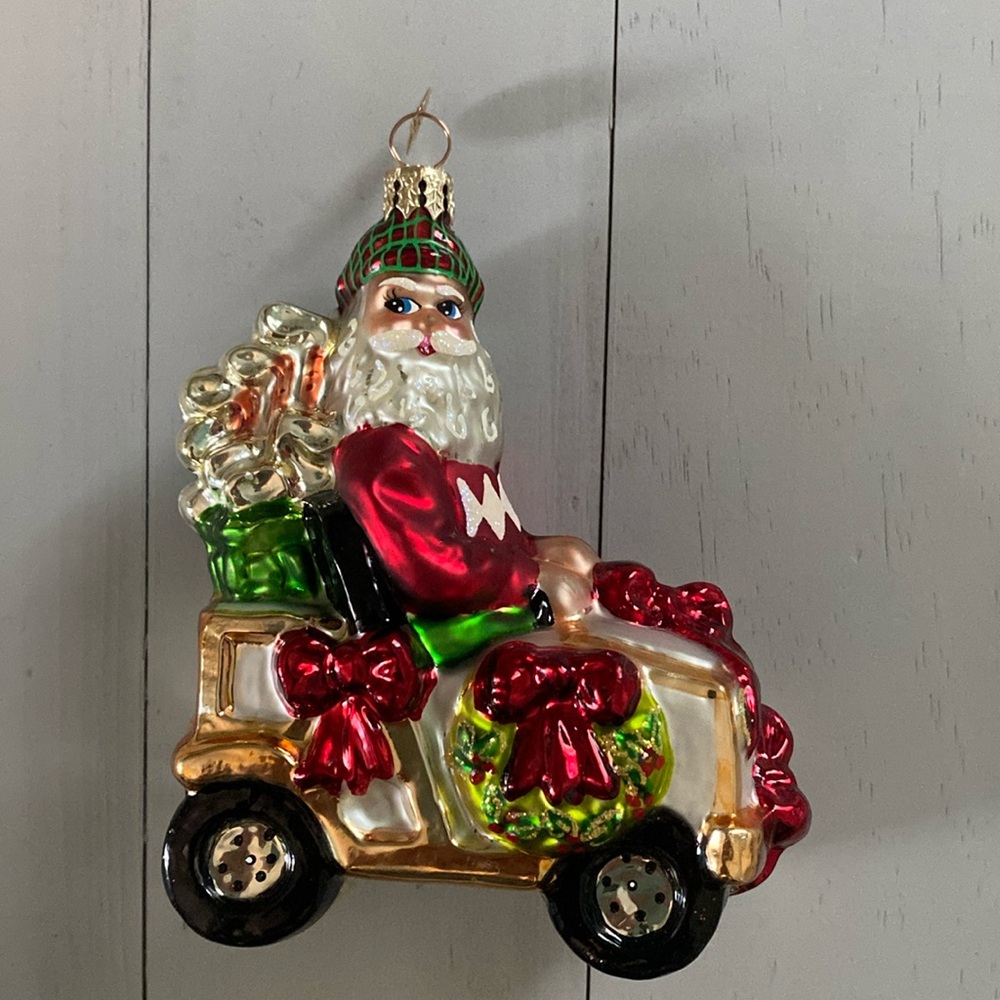 Christopher Radko Santa on golf cart ornament